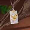 Rei Veado Dourado Prata Pura 999 Nuvem Auspiciosa Pingente de Prata Banhado a Ouro Ano do Cavalo do Zodíaco Pingente Estilo Chinês Novo Unissex Pingente do Ano de Nascimento