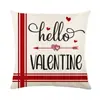 Funda de almohada con estampado de cuadros en blanco y negro para San Valentín, funda de cojín decorativa para sofá, dormitorio y hogar.