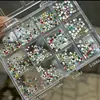 Baoshi Osha Cristal Imitação K9 Super Brilhante Fundo Plano Colorido Redondo Nail Art Diamante Misturado Adesivo de Unha Joia de Diamante