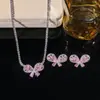 Conjunto Transfronteiriço Estilo Europeu e Americano Zircônia Micro-Incustada Corrente de Clavícula Colar de Flor Joias Acessórios para Uso Diário para Mulheres