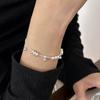 Pulseira de Miçangas Geométricas Irregulares para Mulheres, Anel Redondo Simples, Versátil Fashionável Personalidade Celebridade da Internet Prata S925 Banhada a Prata Joias