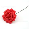 En stock de fábrica rosa de simulación de 8 cm con tallo flor de espuma de PE accesorios para caja de dulces de boda Flores para sostener en San Valentín