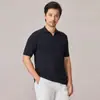 Estilo Old Money Camiseta Polo de Seda Helada de Verano con Cuello de Gaviota para Hombre Camiseta de Lujo Accesible Tejido de Punto de Seda de Morera Suelto Transpirable