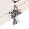 [preto fosco] água-viva borboleta cruz liga diamante pingente diy material artesanal brincos colar acessórios