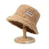 Sombrero de Pescador Grueso de Felpa para Otoño e Invierno, Sombrero Cálido de Lana Estilo Japonés de Moda, Sombrero de Cubo Retro Simple para Adelgazar la Cara