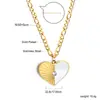 Colar Oval em Forma de Concha de Luxo Leve Transfronteiriço com Diamantes, Aço Inoxidável Banhado a Ouro 18K, Corrente de Clavícula de Nicho de Alta Qualidade para Mulheres