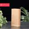 Bolsa de papel de semillas de piel de vaca de fondo cuadrado tridimensional, bolsa tipo sobre, fabricante de pegamento, costura, bolsa para frutas, disponible para personalización