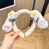 Faixa de cabeça fofa com orelhas de panda para lavar o rosto, faixa de cabeça de pelúcia de desenho animado com coroa alta para mulheres, faixa para maquiagem e lavar o cabelo, acessório de cabelo
