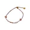 Pink Redstone Freshwater Pearl Colar Nicho High-end Sense Woolen Chain Acessórios Fresh All-match Love Clavicle Chain