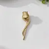 Broche Tulipa Romântico Estilo Francês, Pinos de Metal Florais Fofos Tendência Nicho, Emblema Versátil para Blazers Femininos
