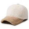 Gorra de Béisbol de Lana de Cordero Transfronteriza para Mujer Otoño Invierno Cálida Sombrero de Pico Estilo Coreano Moda Sombrero Liso Sombrero Casual para Exteriores