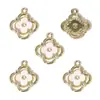 Aleación Inlay de Goteo de Aceite Trébol de la Suerte Trébol de Cuatro Hojas Colgante DIY Collar Pulsera Pendiente Accesorio de Decoración W765