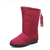 Botas de nieve de comercio exterior Zapatos de algodón con borlas para mujer Zapatos de algodón ultraligeros de poliuretano Botas de nieve cálidas con forro polar de talla grande para mujer Media pantorrilla
