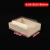 Caja de Empaque para Sándwiches de Madera Caja de Empaque de Madera Cuadrada Tapa Transparente Desechable Caja para Pastelitos de Crema para Hornear