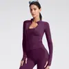 Jaqueta de Yoga com Gola Alta, Manga Longa e Zíper, Transfronteiriça, para Mulheres, Esportes, Fitness, Ciclismo, Elástica, Modeladora, Justa