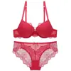 Lingerie sexy mais vendida para comércio exterior, decote em V profundo, realce para seios pequenos, sutiã push-up, modelador e redutor lateral, conjunto de sutiã plus size