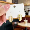 Pendientes Multicapa de Lujo Ligero con Microincrustaciones de Circonita y Acabado Esmaltado en Forma de Arco Geométrico, Estilo Elegante para el Día a Día, Pendientes de Diseño de Nicho de Gama Alta