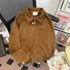 Chaqueta de Piloto para Hombre Tendencia de Otoño Estilo Americano Diseño de Gamuza Holgada Cuello Solapa Chaqueta Casual Ropa para Hombre