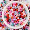 Cuentas de vidrio de colores mezclados al azar, con baño luminoso, cuentas de arroz esmerilado de color sólido, accesorios para pulseras de cuentas DIY