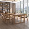 Combinación de Mesa y Silla de Oficina Estilo Nórdico de Tronco Mesa Larga Creativa para Sala de Capacitación Mesa de Conferencia de Madera Maciza para Empresa Grande