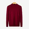 Suéter de punto de cuello alto para hombre para primavera, otoño e invierno, camiseta base negra de invierno, chaqueta superior de marca moderna engrosada para hombre