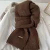Bufanda de Punto de Color Sólido para Mujer, Mezcla de Lana de Alpaca del Fabricante, Nuevo Estilo de Invierno, Calentador de Cuello de Lana de Alta Gama para Parejas Estudiantes