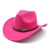 Sombrero Cowboy Occidental Americano Nuevo Sombrero de Montar para Hombre Sombrero Ecuestre de Viaje al Aire Libre Sombrero de Copa de Lana de Ala Curvada