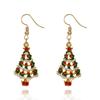 Nuevos Pendientes de Árbol de Navidad Creativos Europeos y Americanos de Moda de Dibujos Animados Combinables Tendencia Pendientes de Mujer Suministro Transfronterizo para Novia