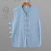 Chal de lino Camiseta interior de algodón Botones Retro Estilo Chino Sin Mangas Estilo Chino Personalidad Juvenil Venta al por Mayor Transfronteriza