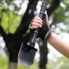 Pala Plegable Multifunción para Camping, Herramienta de Supervivencia Resistente de Acero al Manganeso Estilo Militar con Azada para Exteriores