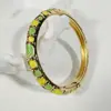 Yongge Jewelry Pulsera de Esmalte Transfronteriza Europea y Americana para Mujer Moderna Colorida Geométrica Rayada de Puntos Filigrana con Borde Dorado Accesorio de Mano