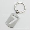 Venta caliente en stock acero de titanio número de la suerte 7 acero inoxidable llavero colgante creativo llavero rectangular colgante