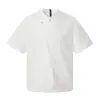 Camiseta Personalizada Masculina de Manga Curta Lisa com Botões e Gola Assimétrica, Top Casual Soltinho Tendência de Verão Meia-Manga
