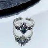 Anillo de Halloween Transfronterizo Araña Cuervo Fantasma Calabaza Hueso Fantasma Anillo Personalizado Oscuro Nicho Punk para Mujeres