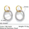 Joyería de Acero de Titanio Europea y Americana Venta Caliente en Amazon Diseño Simple Elegante en Forma de U de Dos Colores Pendientes de Moda y Pendientes al por Mayor
