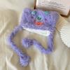 Gorro de Peluche de Monstruo Lindo Dopamina con Bolsa de Doble Uso Invierno Cálido Protección para Orejas Gorro Pulóver Gorro de Lana