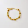 S02 Pulsera de Cadena Cubana con Baño de Oro de 18 Quilates, Moderna y a la Moda, Joyería de Cadena de Acero Inoxidable Personalizada