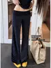 Calça Casual de Bolinhas de Cintura Alta/Baixa para Mulheres Altas, Estilo Preguiçoso de Verão, Calça Longa Ligeiramente Flare