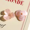 Zhen Tu Verano Nuevo Estilo Fragante Acrílico Flor de Tres Pétalos Tulipán Accesorios de Joyería Pendientes DIY para Mujeres