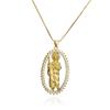 Moda Australiana Antiga Europeia e Americana Nova Nicho Luxo Leve Banhado a Cobre Ouro 18K Zircônia Forma de Sacerdote Pingente Geométrico Colar Feminino