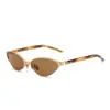 Jackson Wang Gafas Gm Estilo Retro Old Money Ojo de Gato Ovaladas Metal Medio Marco Lente Transparente Estilo Urbano Gafas de Moda para Mujer