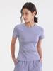 Transfronterizo Nuevo Deportivo Manga Corta para Mujer Secado Rápido Cuello Redondo Ropa para Correr Entrenamiento Fitness Transpirable Ropa de Yoga Camiseta de Verano Verano