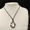 Collar de Cuerda de Cera Oval Geométrico Europeo y Americano, Colgante Personalizado Asimétrico con Corte de Forma Especial, Accesorios de Cadena para Suéter de Mujer