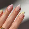 Estrellas de uso transfronterizo color de contraste tabletas de manicura francesa almendra armadura pegatinas de uñas postizas removibles comercio exterior Europa y Estados Unidos venta al por mayor