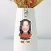 Suporte de Chaveiro Acrílico com Fundo Branco, Pingente para Bolsa Dupla Face, Pingente para Mochila Escolar, Mercadoria de Celebridade com Fotos