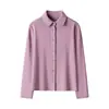 Nueva camisa térmica cálida de doble cara para mujer, corte ajustado, forrada de polar para invierno, engrosada, camisa calefactable para ir al trabajo