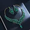 Joyería Transfronteriza Europea y Americana Set de Dos Piezas de Collar y Pendientes de Lujo Ligero Set de Accesorios de Boda para Novia Pendientes de Botón para Mujer Venta al por Mayor