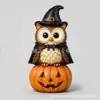 Decoración de Halloween interior vintage transfronteriza adorno de mesa de madera adorno de otoño fantasma gato negro calabaza adorno de mesa