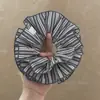 Cuatro capas ~ pequeño retro grande a rayas anillo de salchicha cabeza de bola cabeza de temperamento flor de cabeza anillo para el pelo Accesorios para el pelo de algodón y lino francés para mujer