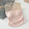 Camisola de rede de verão para mulheres, look de garota hot estilo americano, design transparente deslumbrante com estampa de letras, efeito emagrecedor, costas bonitas e bojos embutidos